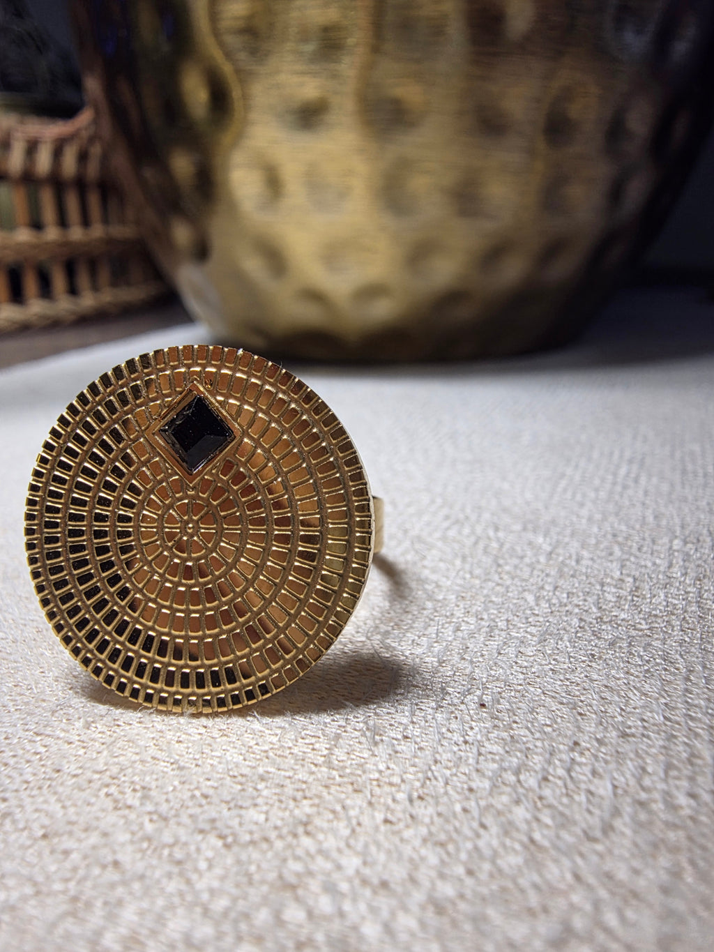 Parure Acier Inoxydable 3 Pièces Médaillons Cercles Texturés