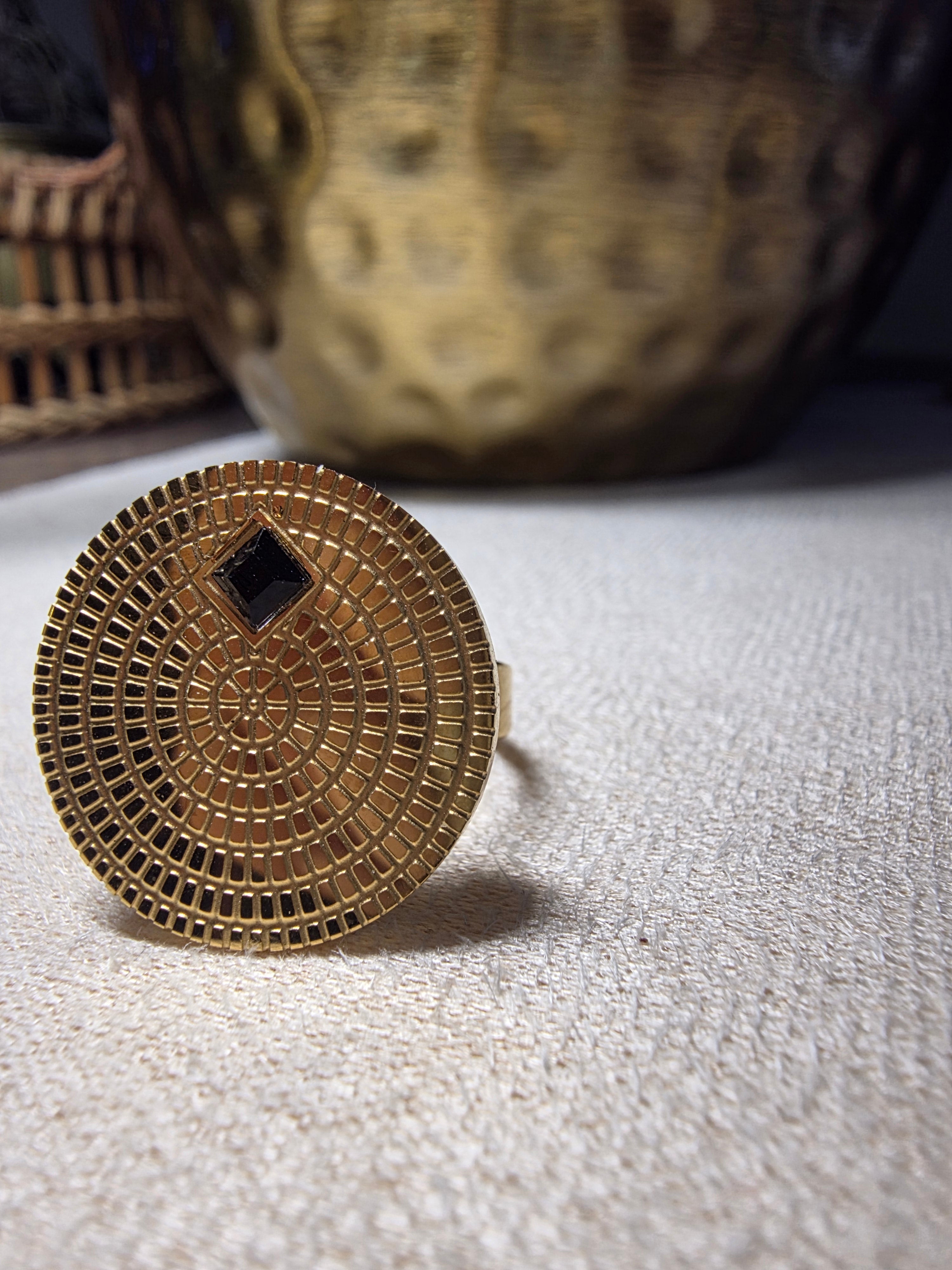 Parure Acier Inoxydable 3 Pièces Médaillons Cercles Texturés