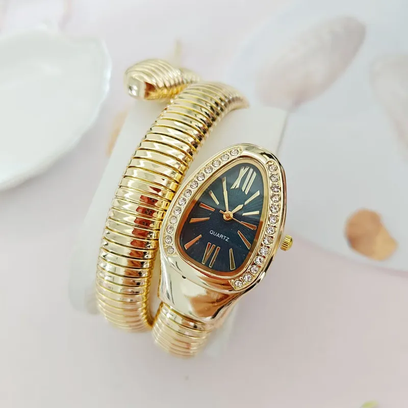 Montre-Bracelet Dorée Serpent