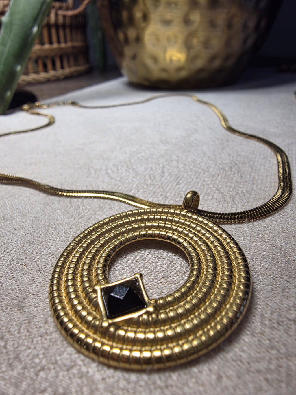 Parure Acier Inoxydable 3 Pièces Médaillons Cercles Texturés