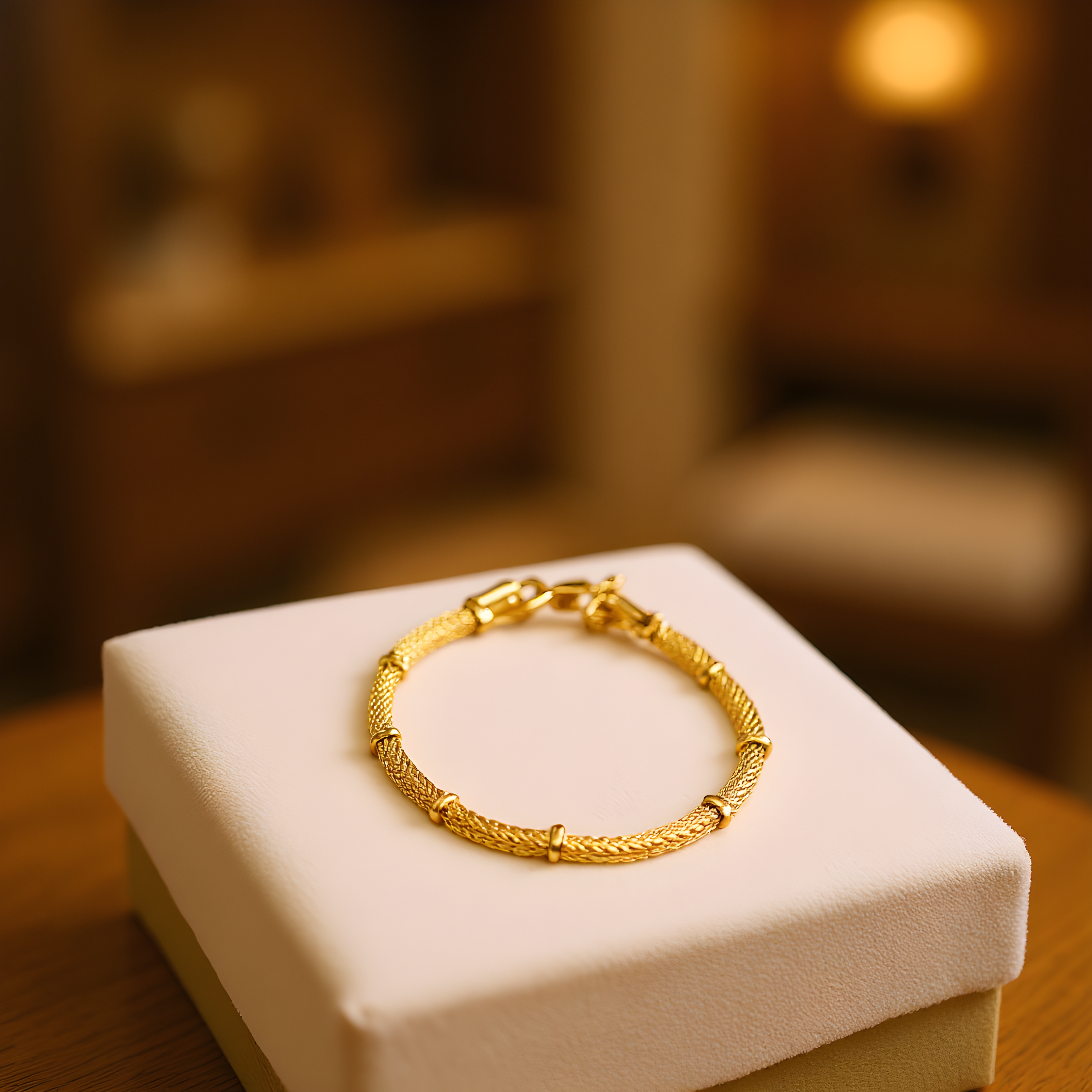 Bracelet Lumière - Chaîne Maille Dorée