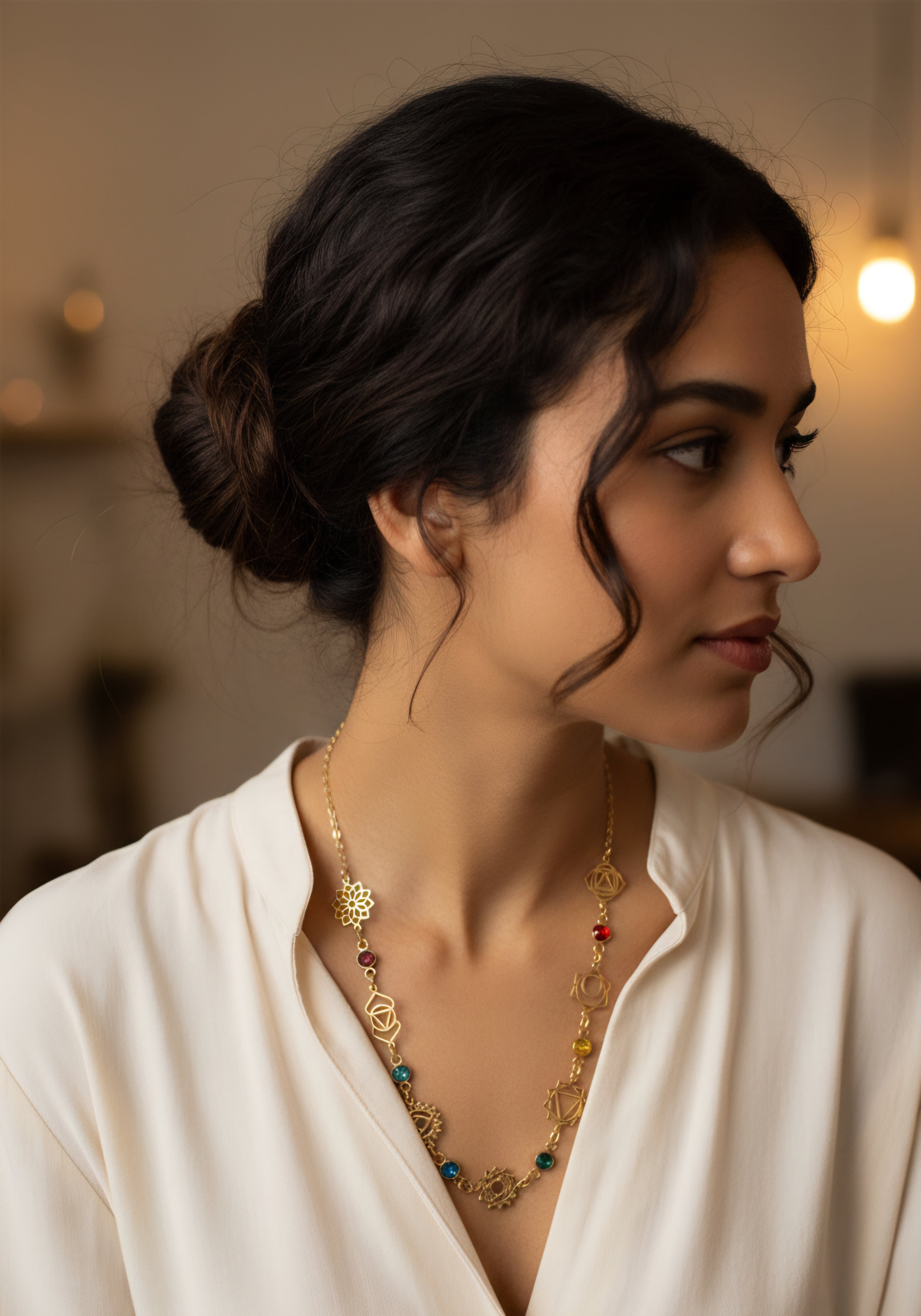 Collier 7 Chakras - Pierres Naturelles et Symboles Sacrés