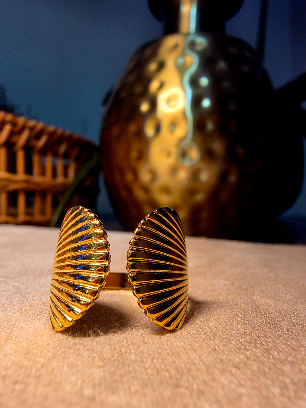 Bague Coquillages Cannelés Ajustable