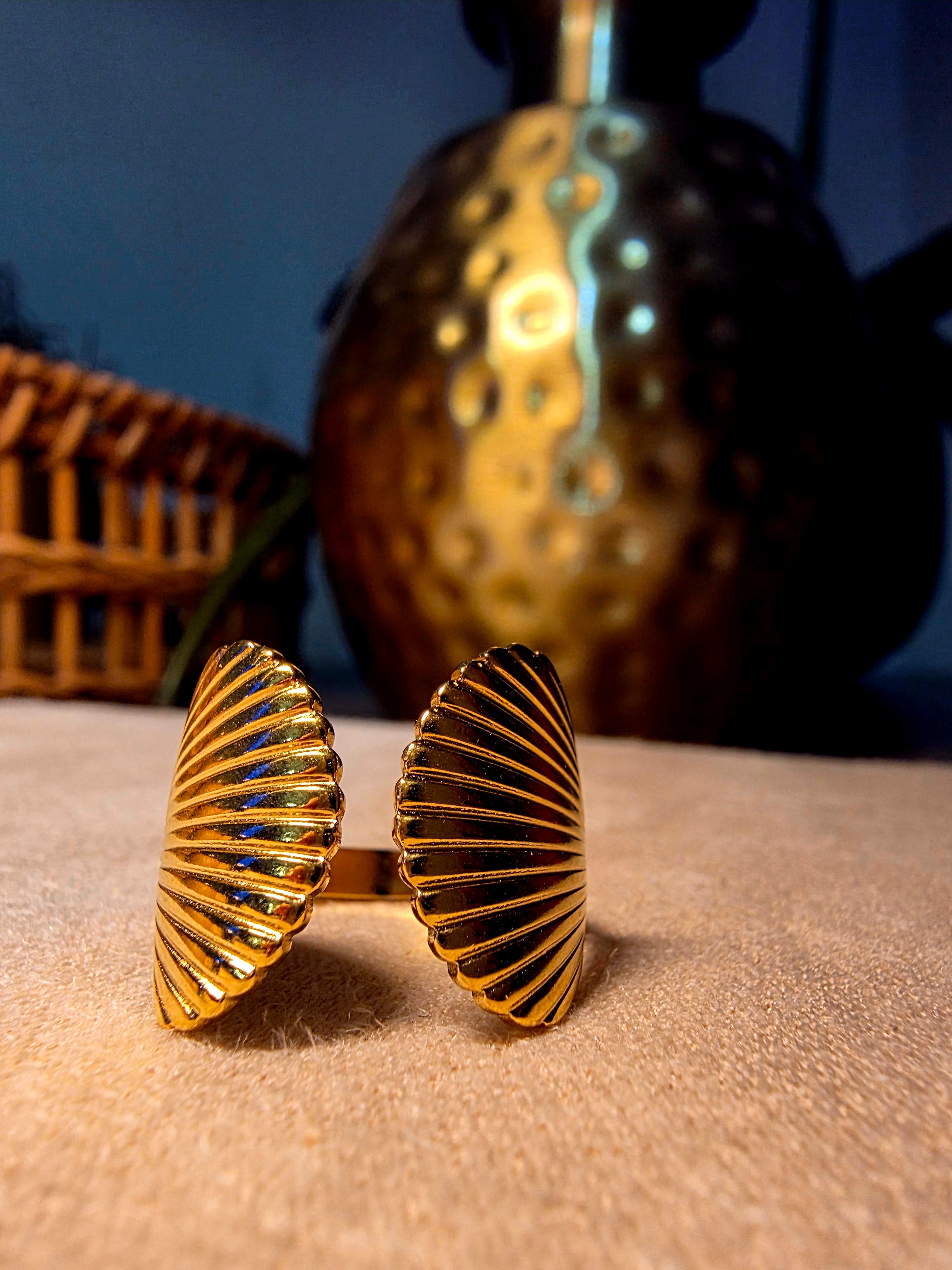 Bague Coquillages Cannelés Ajustable