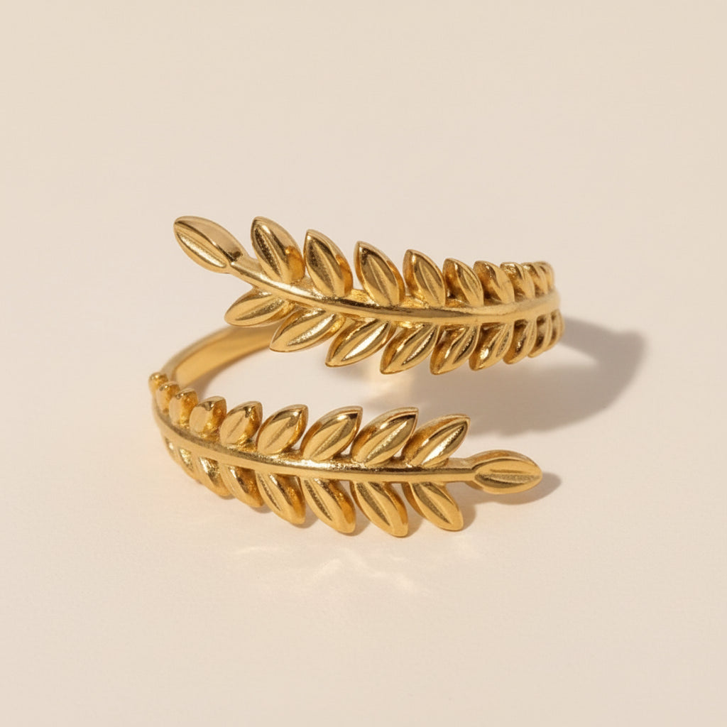 Bague Double Feuilles Enroulées