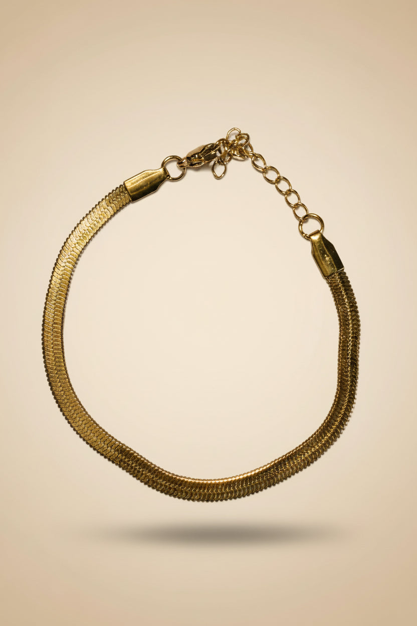 Bracelet Manchette Acier Inoxydable Maille Milanaise Bicolore Noir Doré