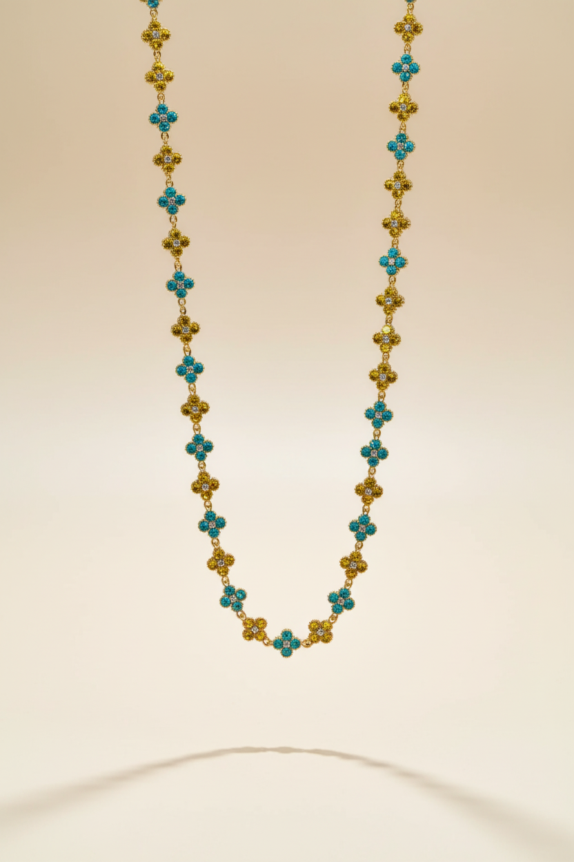 Parure IRIS jaune et bleu