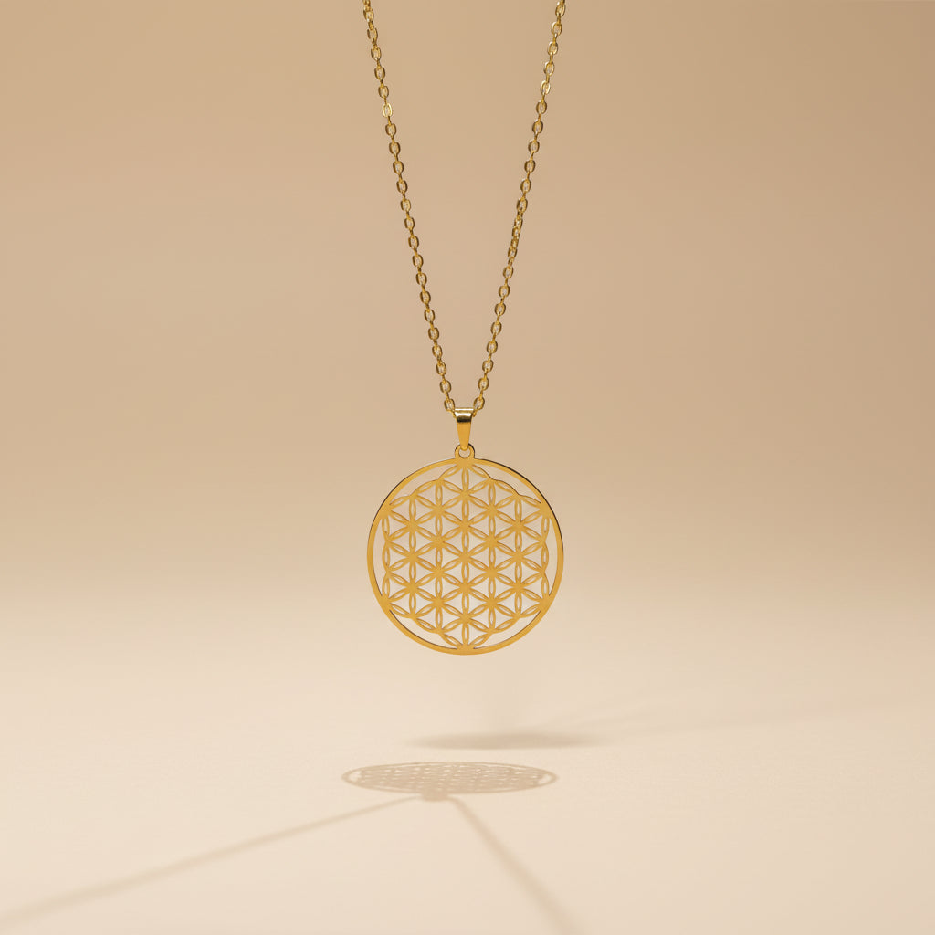 Collier Acier Inoxydable Fleur de Vie Géométrie Sacrée