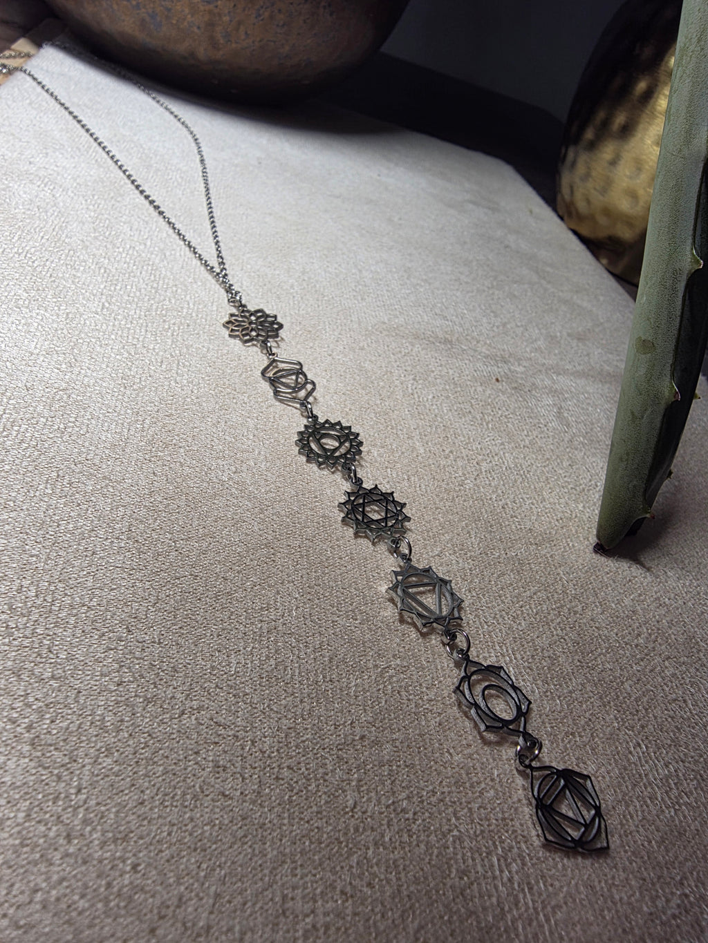 Collier Acier Inoxydable 7 Chakras Équilibrage Énergétique