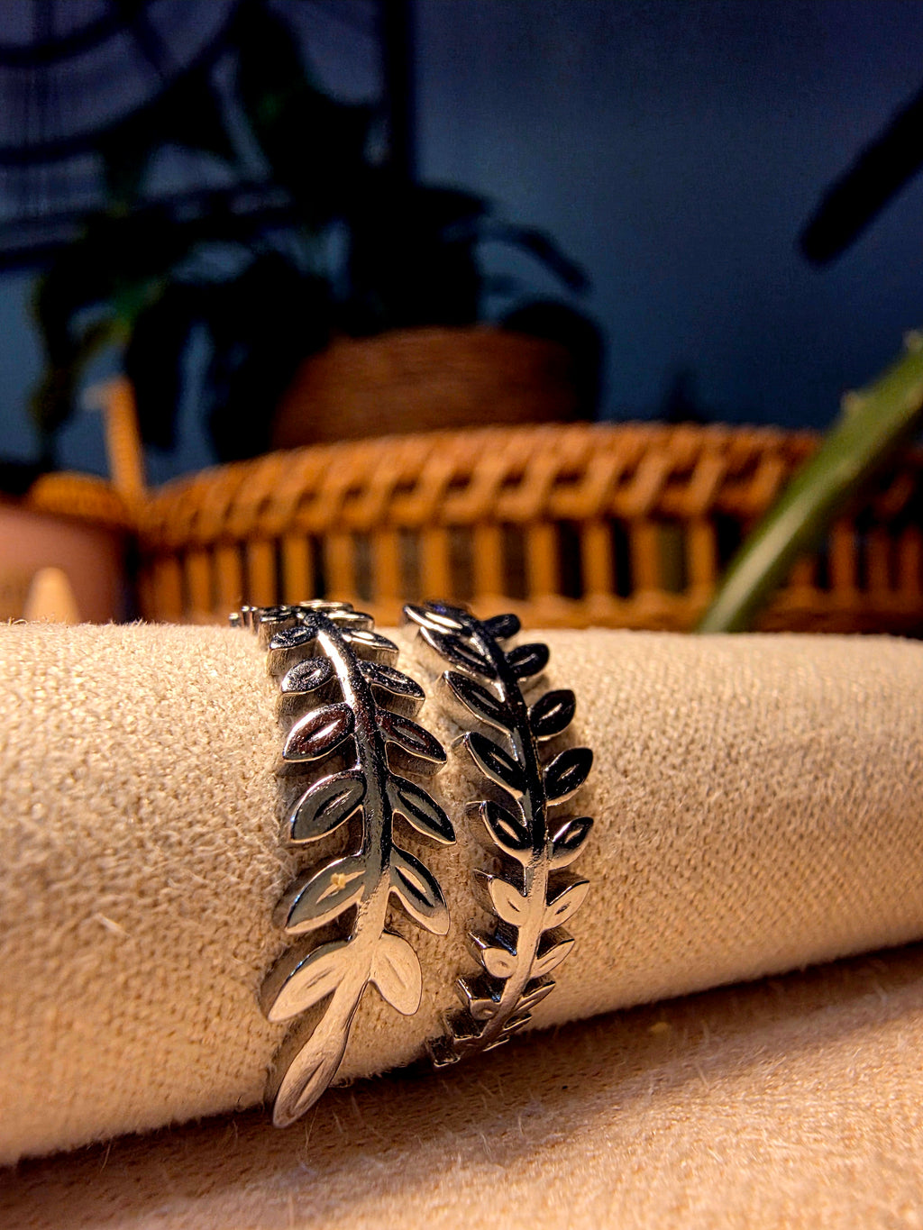 Bague Double Feuilles Enroulées