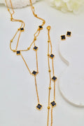 Parure Trèfle Noir Doré