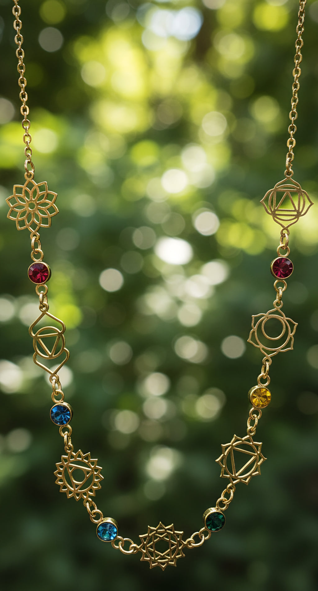 Collier 7 Chakras - Pierres Naturelles et Symboles Sacrés
