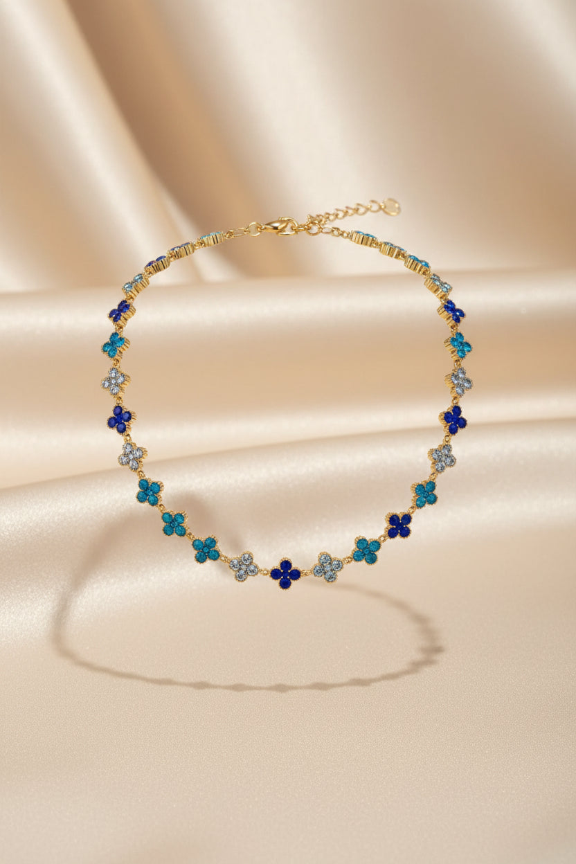 Collier Iris Bleues et Turquoise