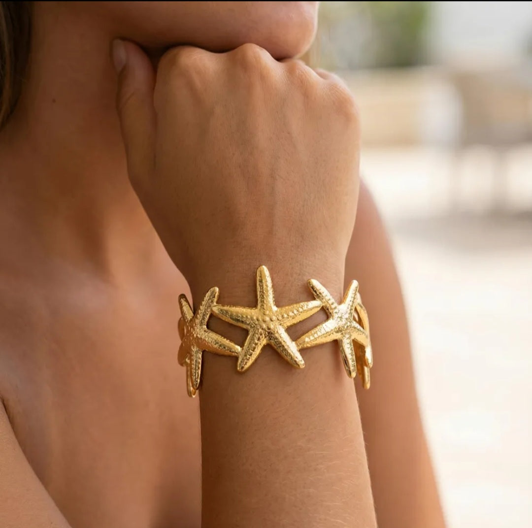 Bracelet Jonc Étoile de Mer Argenté