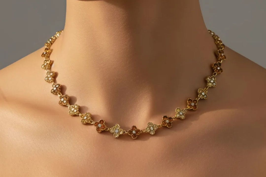 Collier Iris Ocre Dorées
