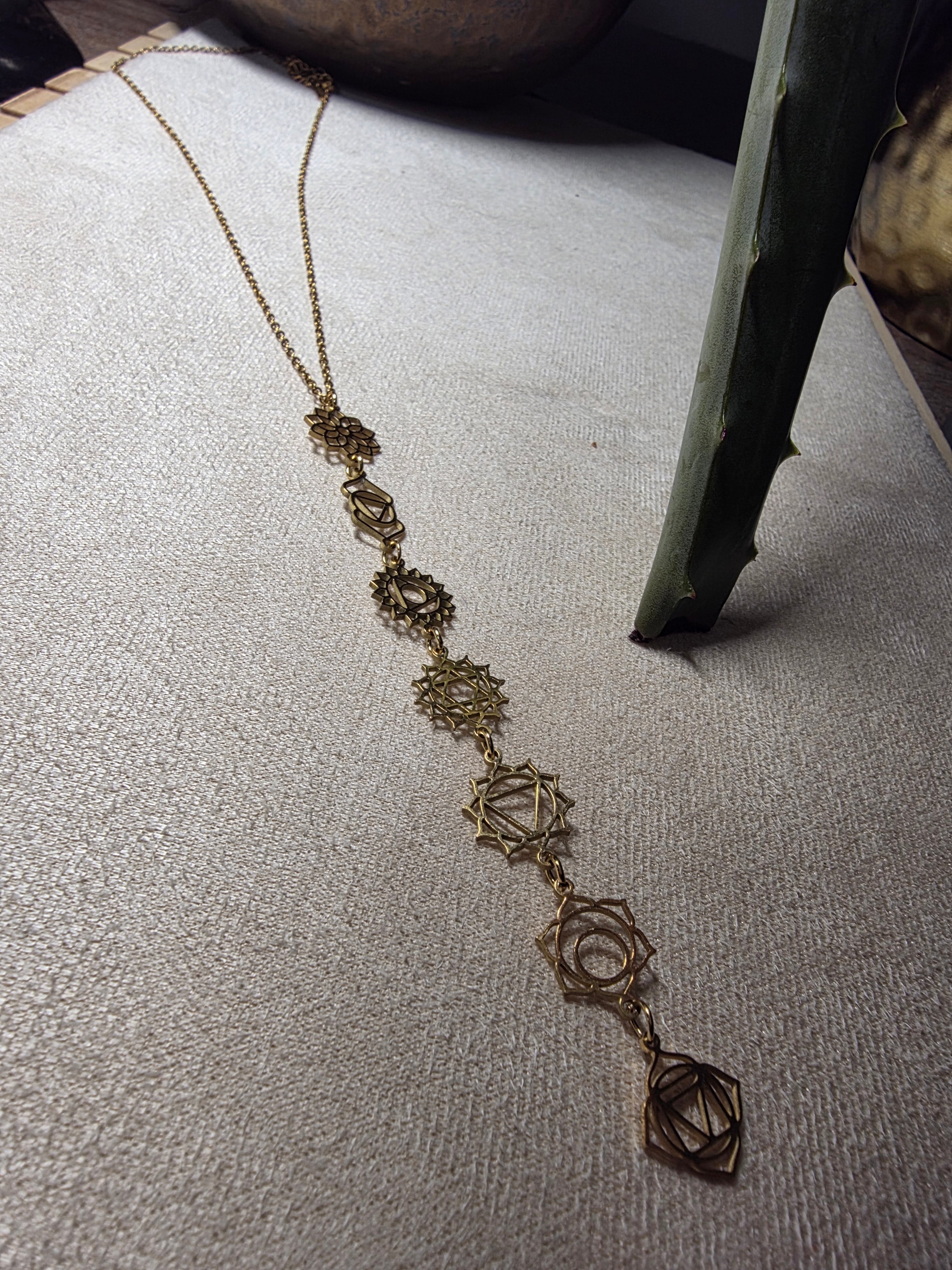 Collier Acier Inoxydable 7 Chakras Équilibrage Énergétique