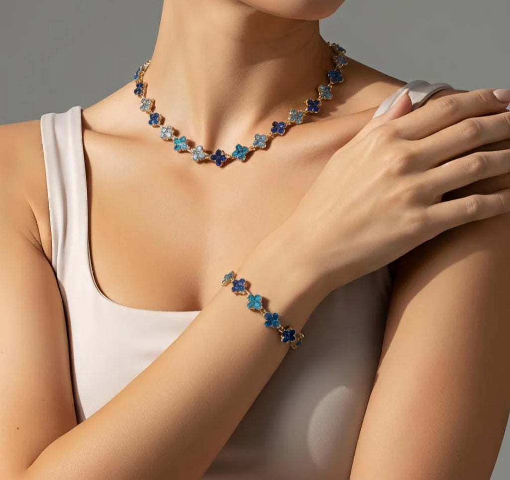 Parure IRIS Bleue