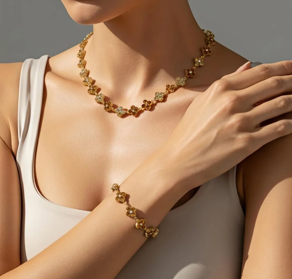 Collier Iris Ocre Dorées