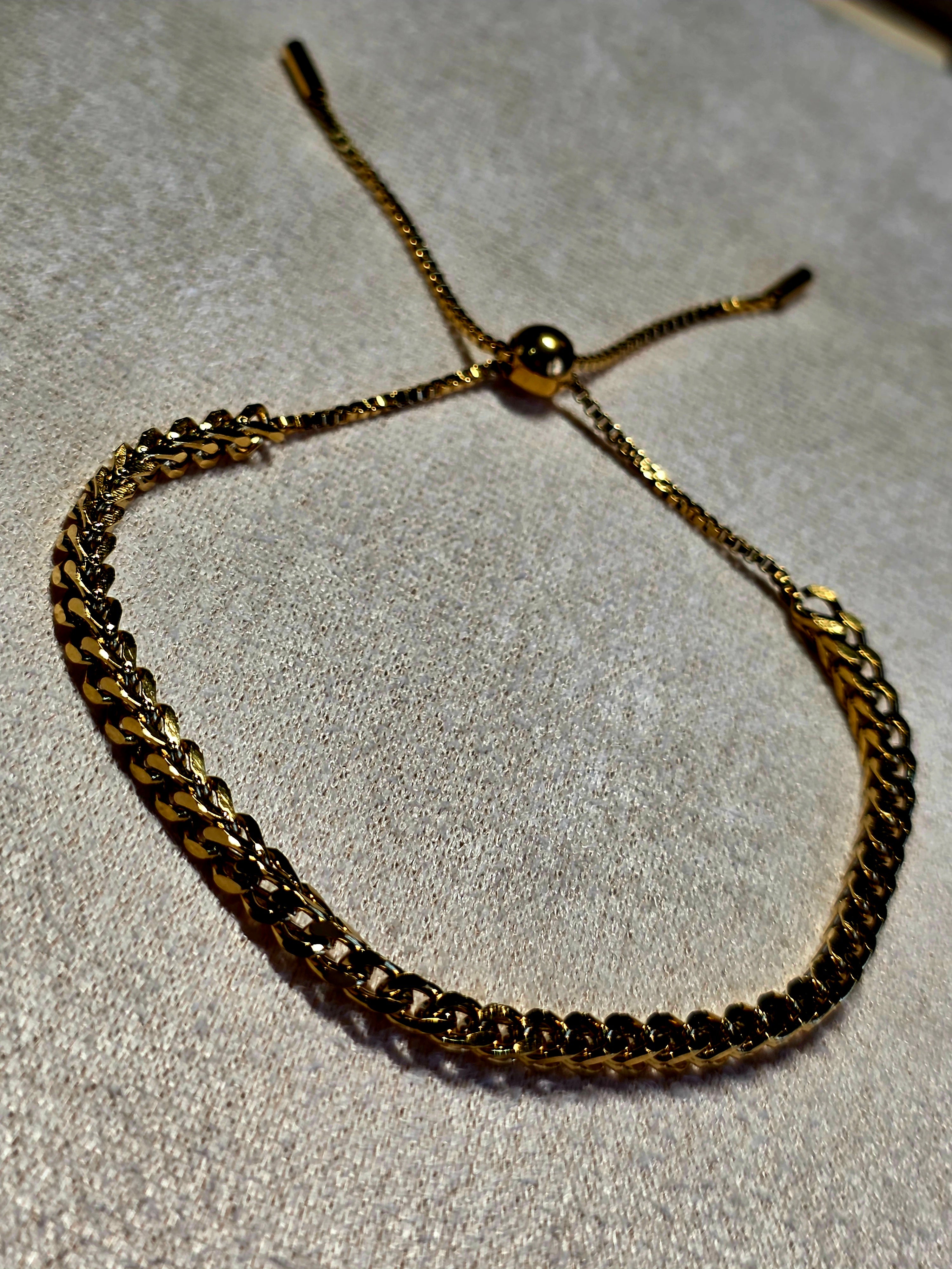 Bracelet Acier Inoxydable Chaîne Gourmette Ajustable Fermoir Boule