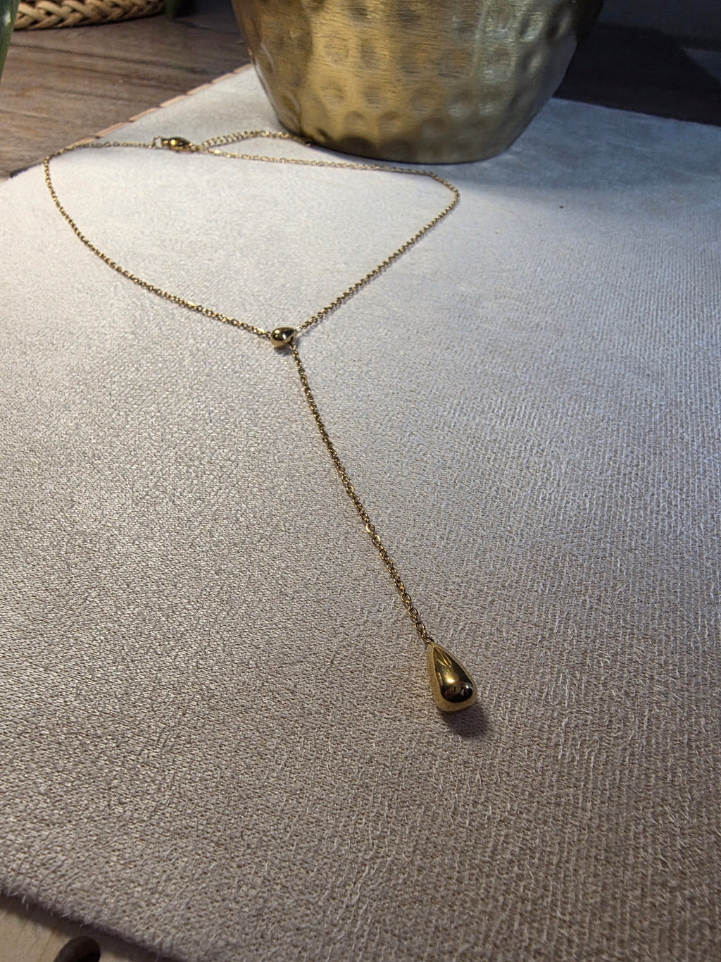 Collier Acier Inoxydable Y Pendentif Goutte