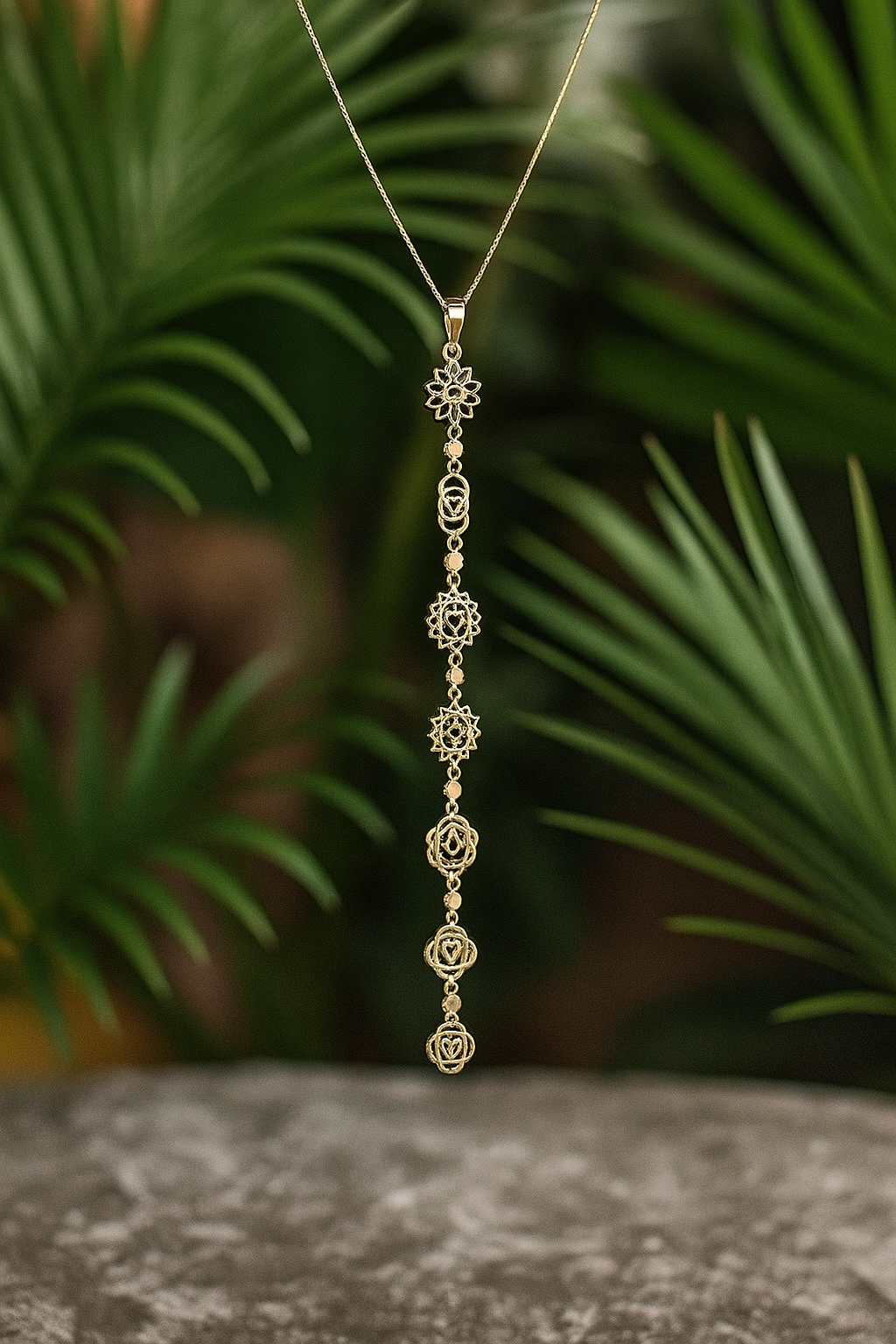 Collier Acier Inoxydable 7 Chakras Équilibrage Énergétique