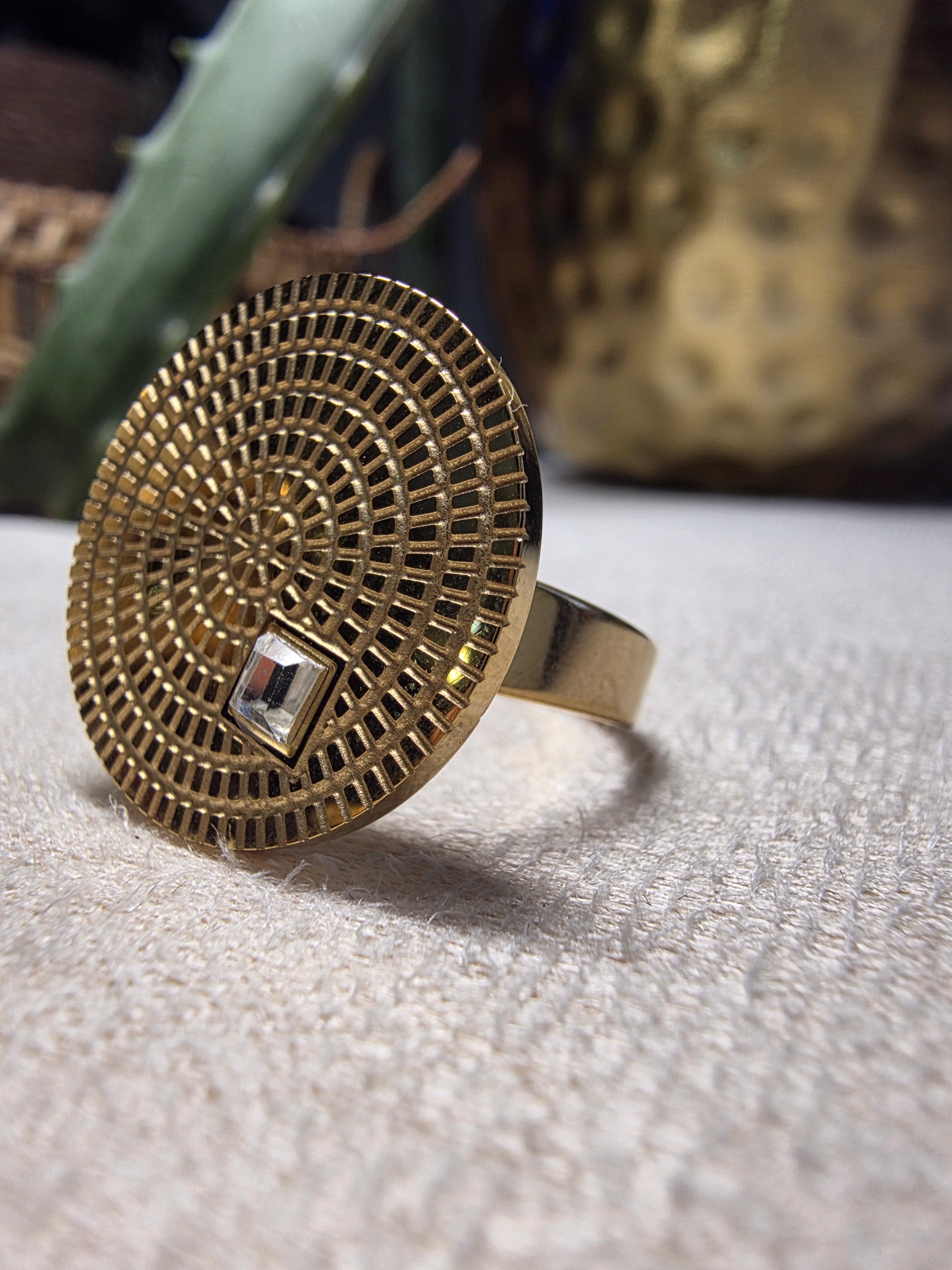 Parure Acier Inoxydable 3 Pièces Médaillons Cercles Texturés